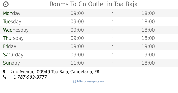 Rooms To Go Outlet Toa Baja Opening Times 2nd Avenue